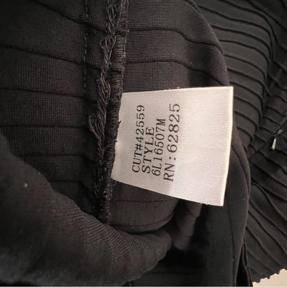 Tadashi Shoji Black Ruffle Off-the-Shoulder Pintuck Dress | Goth Chic | Size S - Picture 7 of 9